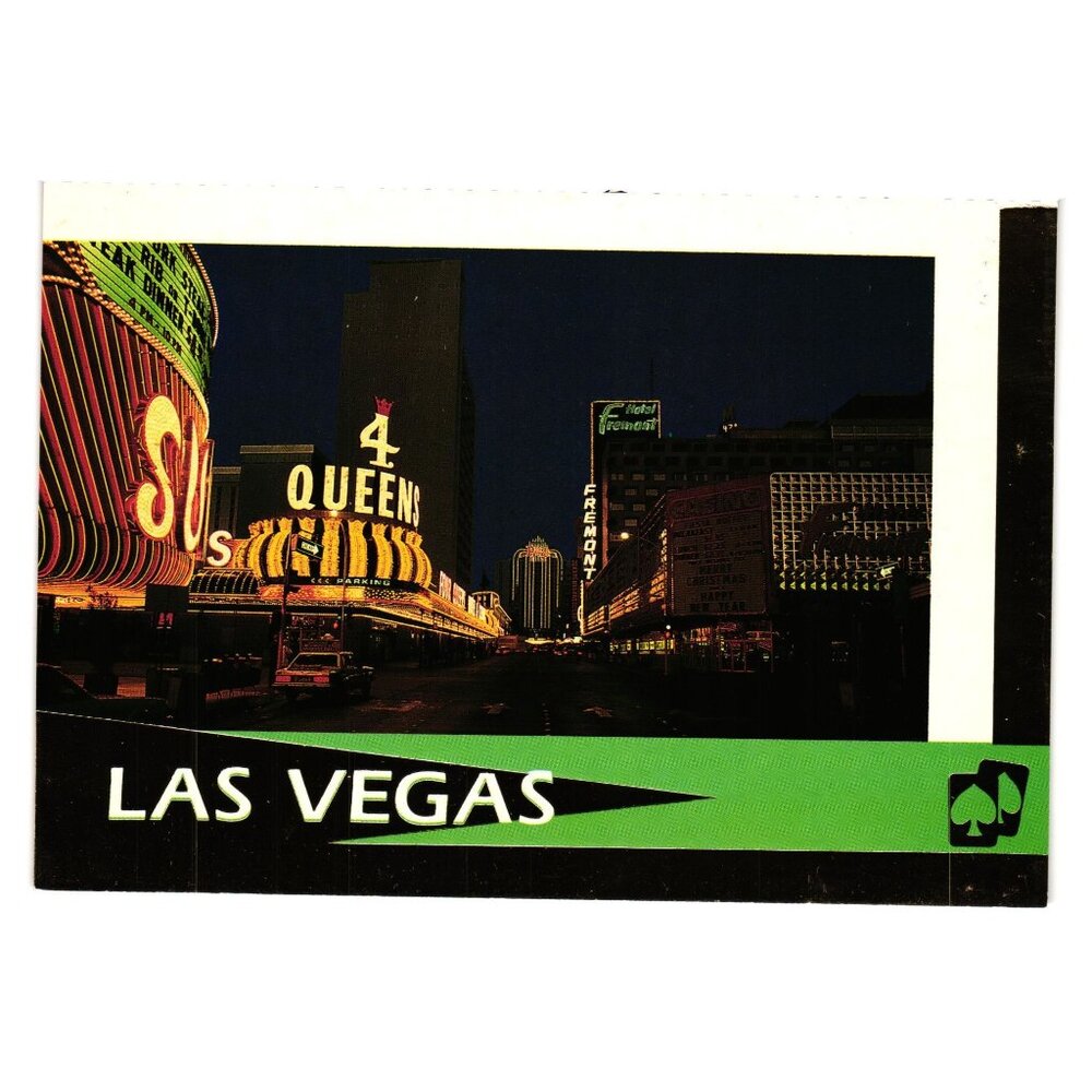 Las Vegas Casino Center 4 Queens Vintage Postcard Strip Gambling Vacation